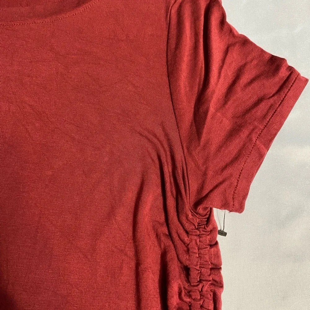 NWOT .. J. Crew Red Ruffled Short Sleeve Tunic